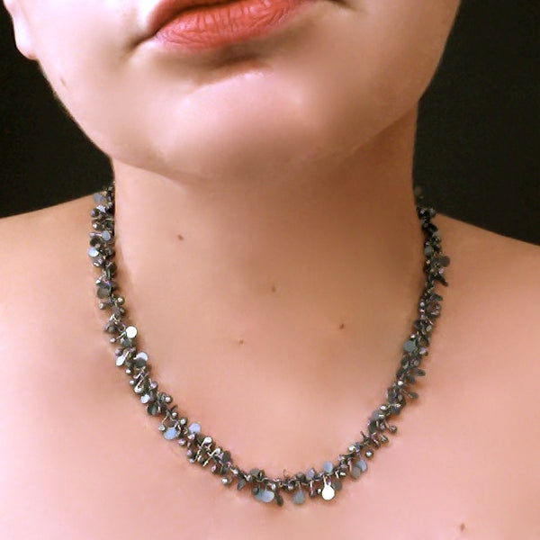 Harmony necklace, oxidised silver by Fiona DeMarco