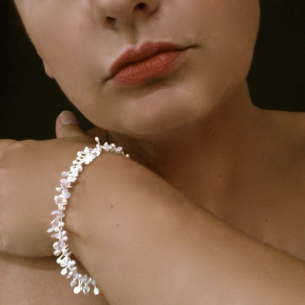 Harmony bracelet, satin silver by Fiona DeMarco