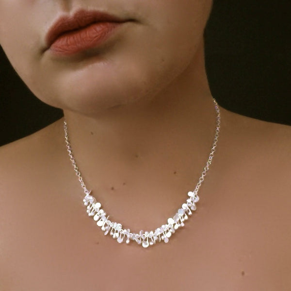 Harmony semi Necklace, satin silver by Fiona DeMarco
