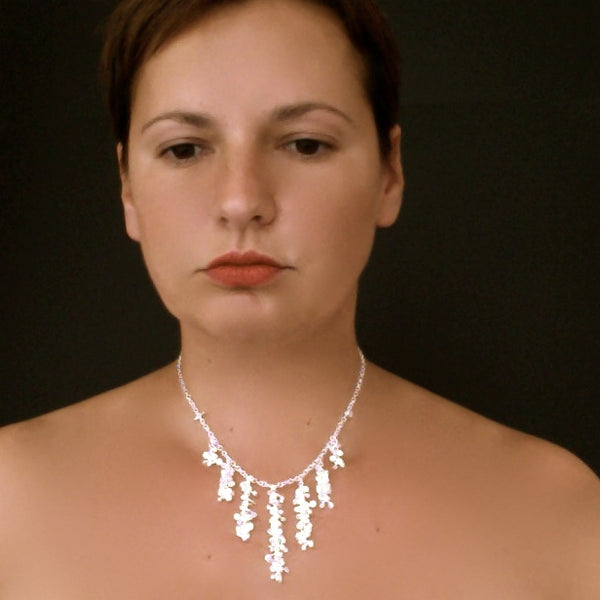 Harmony semi graduated Necklace, satin silver by Fiona DeMarco
