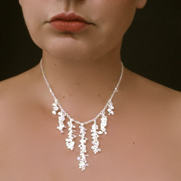 Harmony semi graduated Necklace, satin silver by Fiona DeMarco