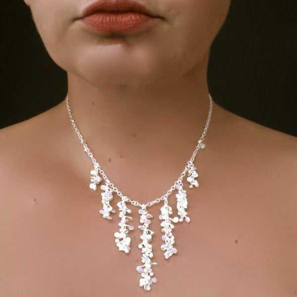 Harmony semi graduated Necklace, satin silver by Fiona DeMarco
