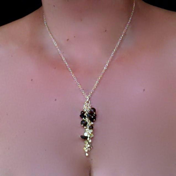 Adorn Precious Pendant with smoky quartz, 18ct yellow gold satin by Fiona DeMarco