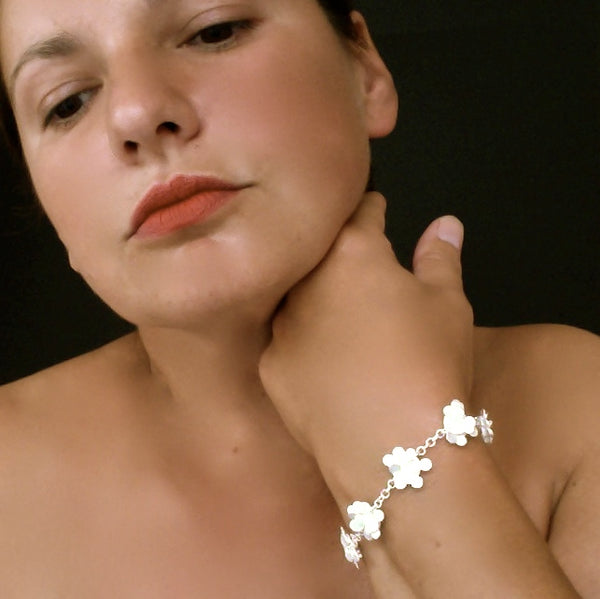 Symphony charm Bracelet, satin silver by Fiona DeMarco