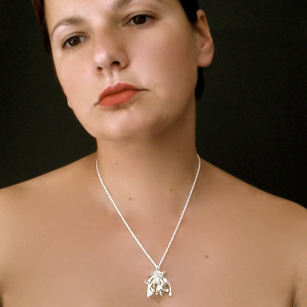 Contour Cluster Pendant, polished silver by Fiona DeMarco