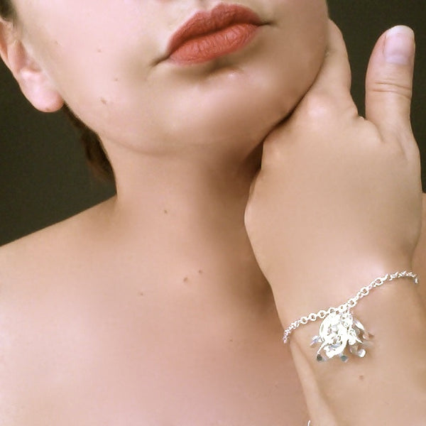 Contour Cluster Bracelet, polished silver by Fiona DeMarco
