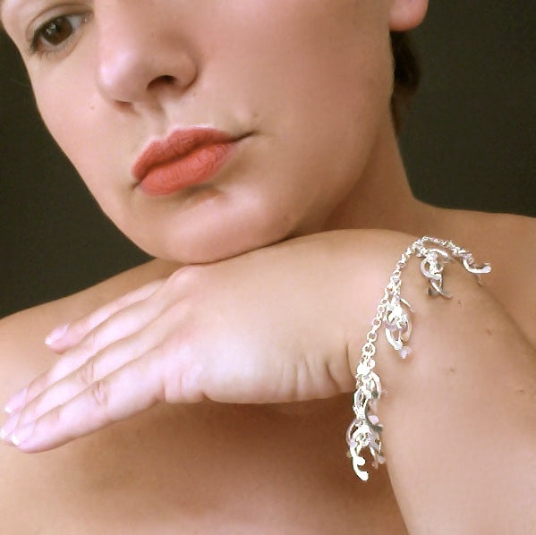 Contour charm Bracelet, polished silver by Fiona DeMarco