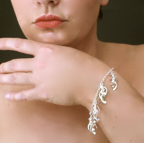 Contour charm Bracelet, polished silver by Fiona DeMarco