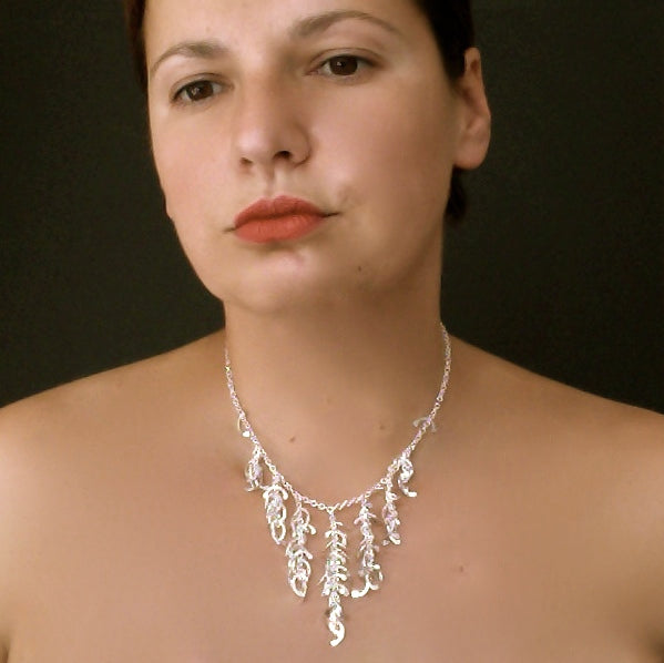 Contour semi graduated Necklace, polished silver by Fiona DeMarco
