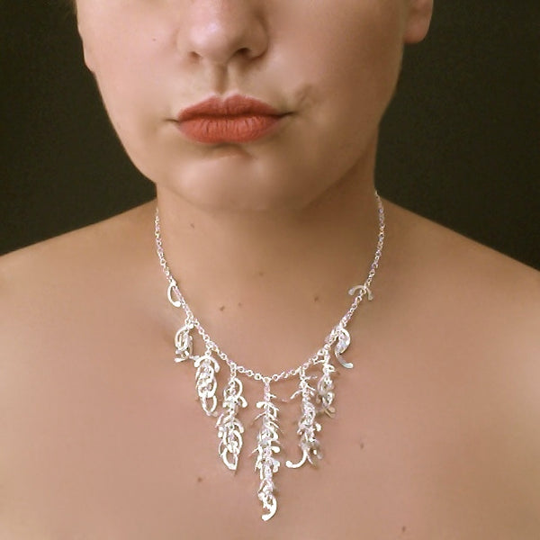 Contour semi graduated Necklace, polished silver by Fiona DeMarco