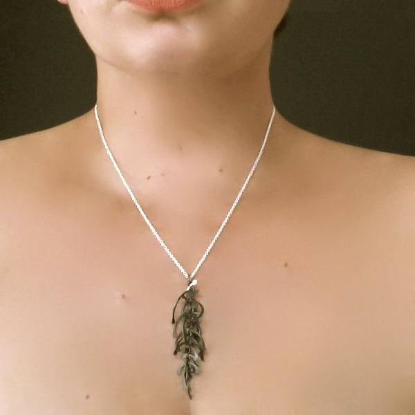 Contour graduated Pendant, oxidised silver by Fiona DeMarco