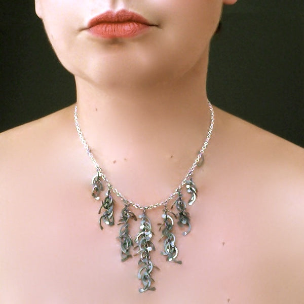 Contour semi graduated Necklace, oxidised silver by Fiona DeMarco