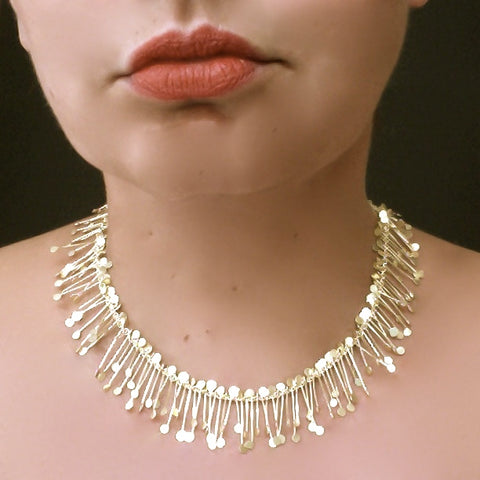 Signature Precious Necklace, 18ct yellow gold satin by Fiona DeMarco