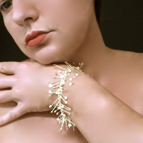 Signature Precious Bracelet, 18ct yellow gold satin by Fiona DeMarco