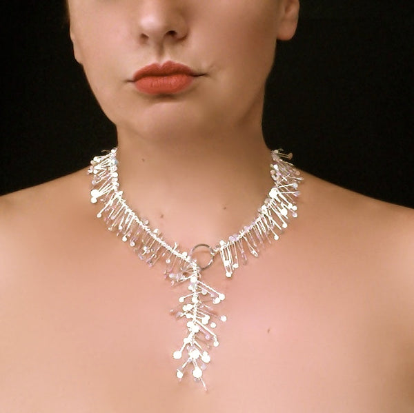 Signature lariat Necklace, polished silver by Fiona DeMarco