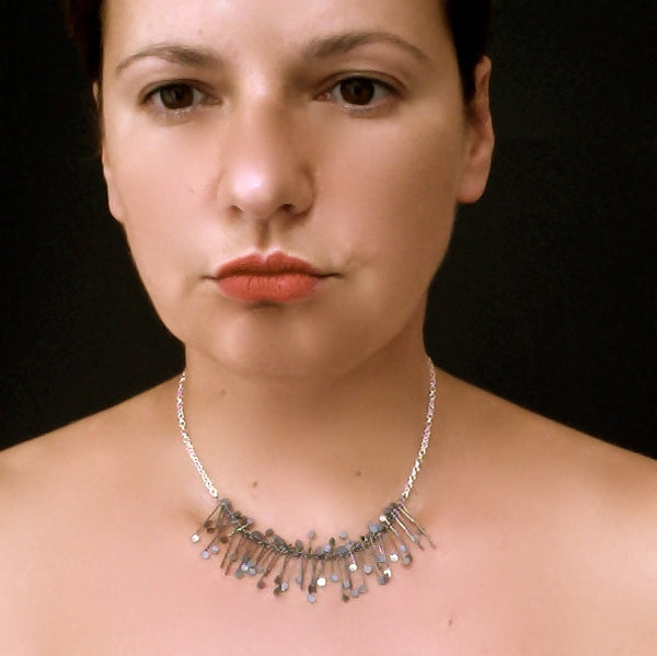 Signature semi Necklace, oxidised silver by Fiona DeMarco