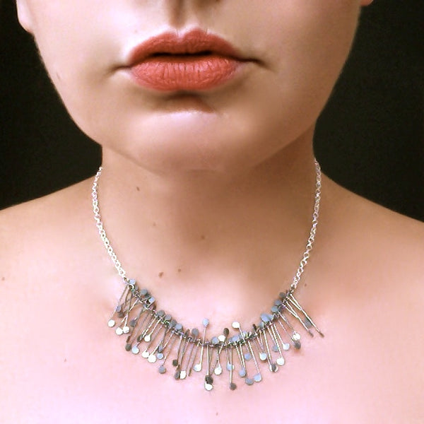 Signature semi Necklace, oxidised silver by Fiona DeMarco