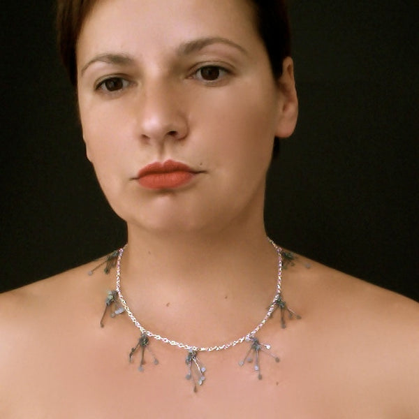 Signature charm Necklace, oxidised silver by Fiona DeMarco