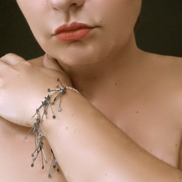 Signature charm Bracelet, oxidised silver by Fiona DeMarco