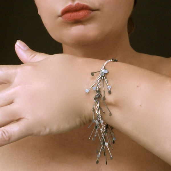 Signature charm Bracelet, oxidised silver by Fiona DeMarco