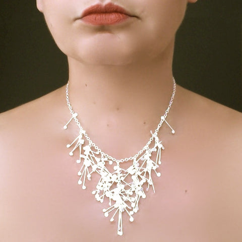 Signature semi graduated Necklace, satin silver by Fiona DeMarco