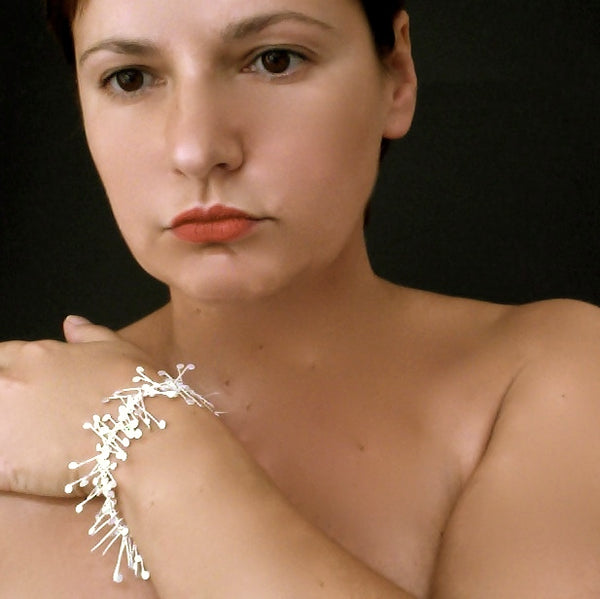 Signature Bracelet, satin silver by Fiona DeMarco