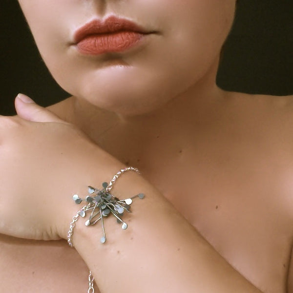 Signature Cluster Bracelet, oxidised silver by Fiona DeMarco