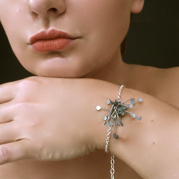 Signature Cluster Bracelet, oxidised silver by Fiona DeMarco