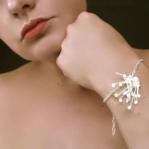 Signature Cluster Bracelet, satin silver by Fiona DeMarco