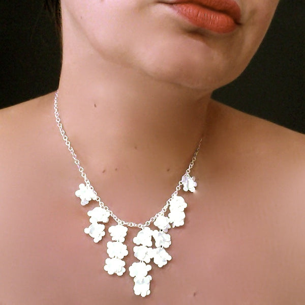 Symphony semi graduated Necklace, satin silver by Fiona DeMarco