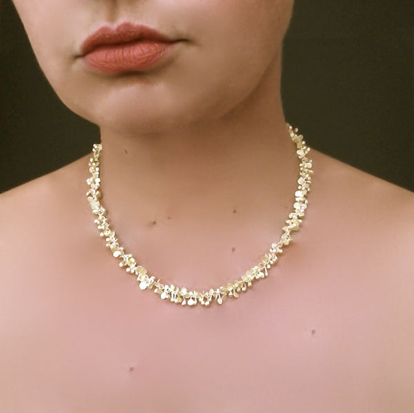 Harmony Precious necklace, 18ct yellow gold satin by Fiona DeMarco