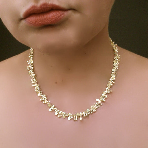 Harmony Precious necklace, 18ct yellow gold satin by Fiona DeMarco