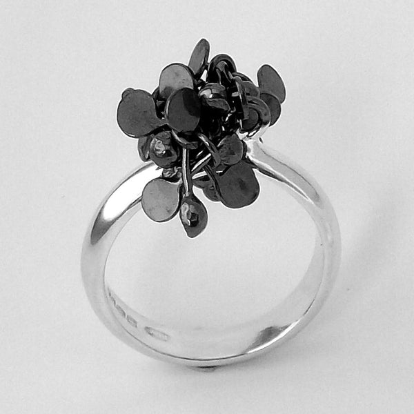 Radiance Ring, oxidised silver by Fiona DeMarco