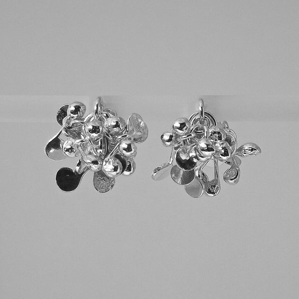 Radiance stud Earrings, polished silver by Fiona DeMarco