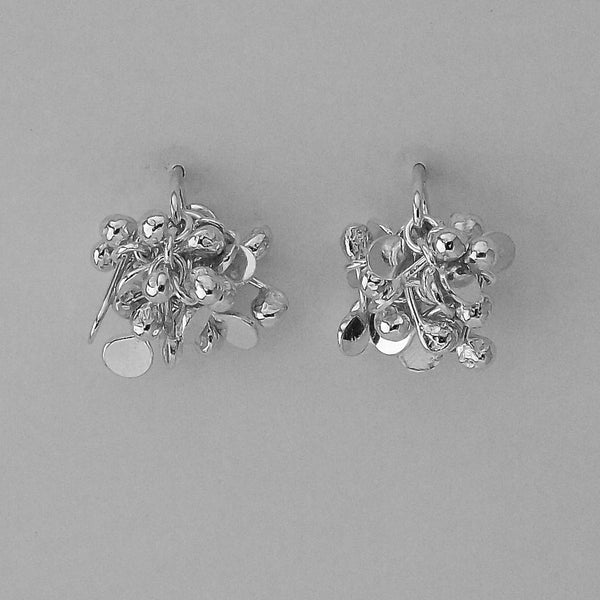 Radiance stud Earrings, polished silver by Fiona DeMarco