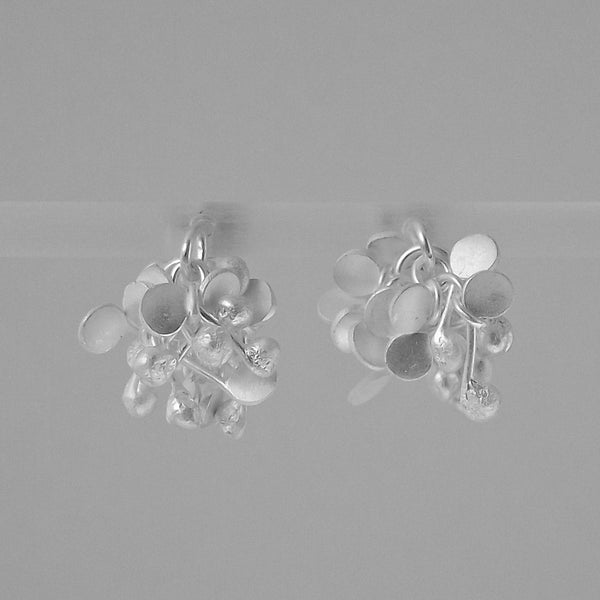 Radiance stud Earrings, satin silver by Fiona DeMarco