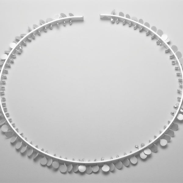 Icon Choker, satin silver by Fiona DeMarco