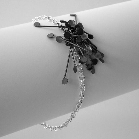 Signature Cluster Bracelet, oxidised silver by Fiona DeMarco