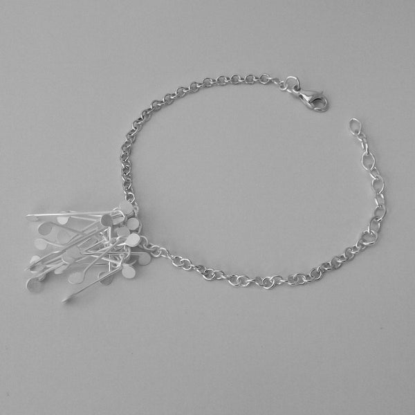 Signature Cluster Bracelet, satin silver by Fiona DeMarco
