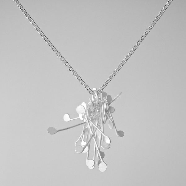 Signature Cluster Pendant, satin silver by Fiona DeMarco