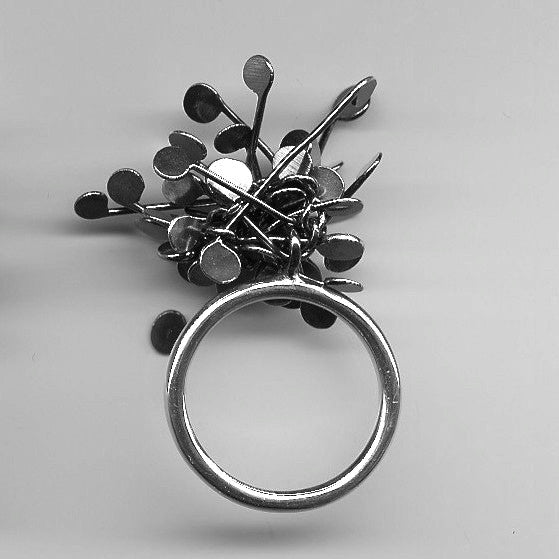 Signature Cluster Ring, oxidised silver by Fiona DeMarco