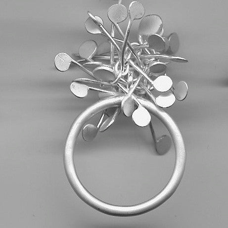 Signature Cluster Ring, satin silver by Fiona DeMarco