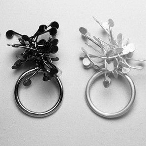 Signature Cluster Rings, oxidised and satin silver by Fiona DeMarco