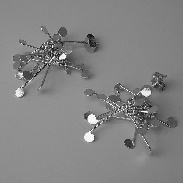 Signature Cluster stud Earrings, polished silver by Fiona DeMarco