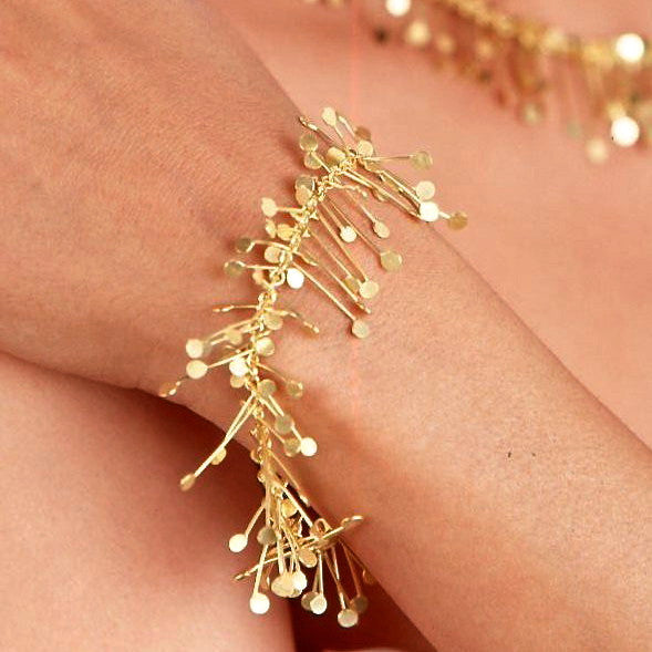 Signature Precious Bracelet, 18ct yellow gold satin by Fiona DeMarco