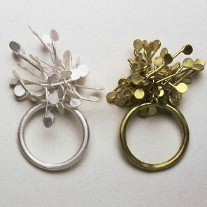 Signature Precious cluster Ring, 18ct yellow gold satin by Fiona DeMarco