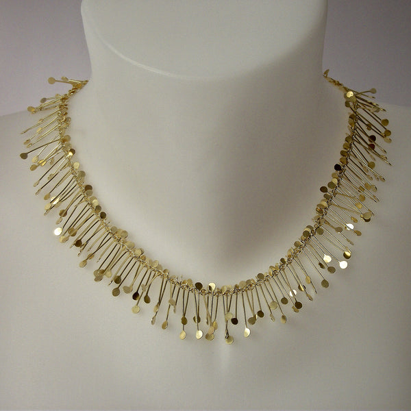 Signature Precious Necklace, 18ct yellow gold satin by Fiona DeMarco