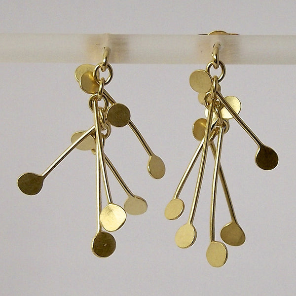 Signature Precious stud Earrings, 18ct yellow gold satin by Fiona DeMarco