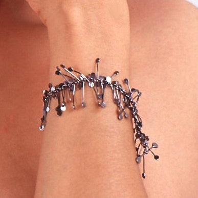 Signature Bracelet, oxidised silver by Fiona DeMarco