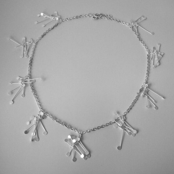 Signature charm Necklace, satin silver by Fiona DeMarco